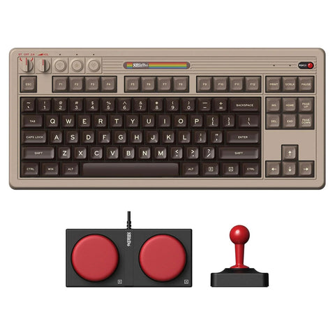 8Bitdo Retro Wireless Mechanical Keyboard C64 Edition for Windows and Android - GameShop Malaysia